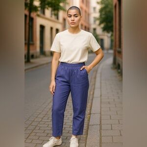 Gauzy cotton MEDIUM light blue pants